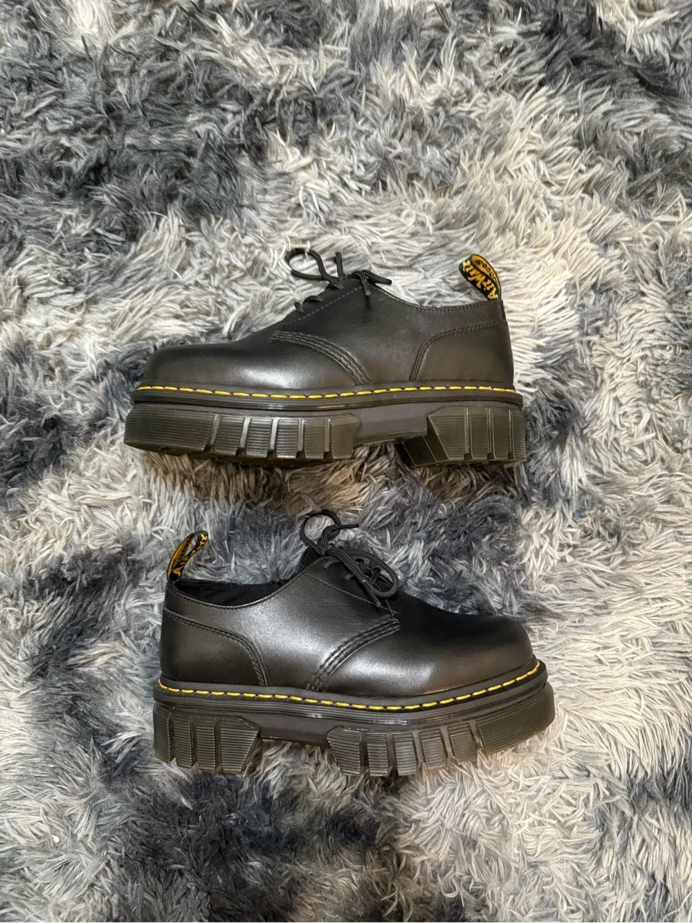 Dr. Martens Women’s Black Leather Platform Shoes 9
